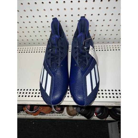 Adidas Adizero Scorch Mens Football Cleats Size 13 Navy Blue White FX4250 - Picture 4 of 8